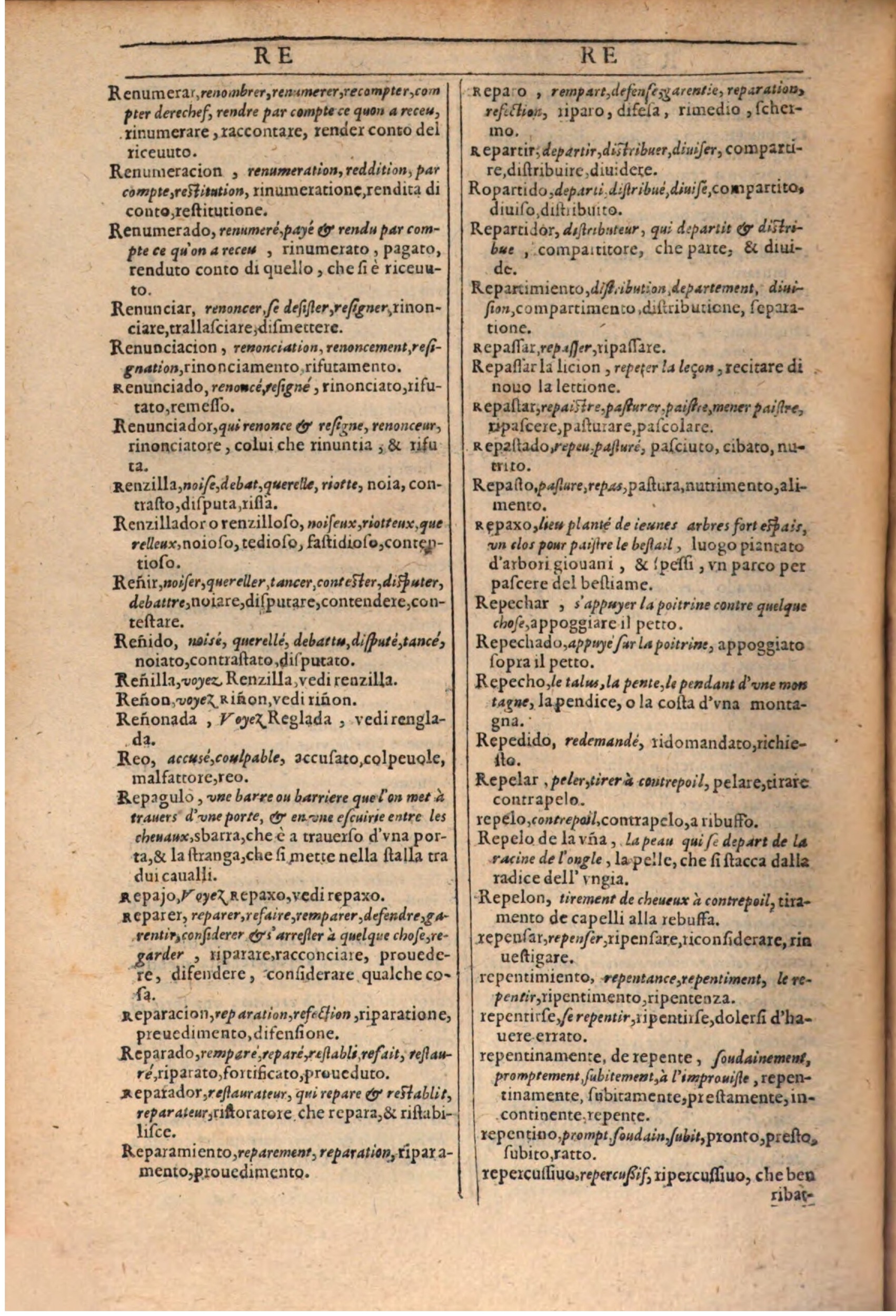 1609 - Philippe Albert et Alexandre Pernet - Trésor des trois langues française, italienne et espagnole (Première partie) - BSB Munich 1609 - Philippe Albert et Alexandre Pernet - Trésor des trois langues française, italienne et espagnole (Première partie) - BSB Munich