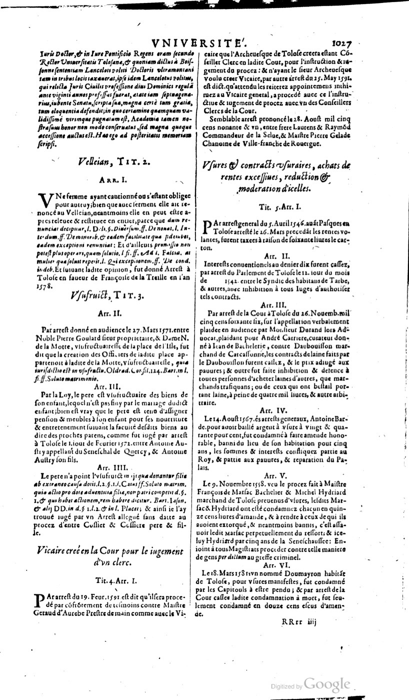 1629 - Veuve Nicolas Buon - Trésor du droit français (21754 T. 3) - BM Lyon