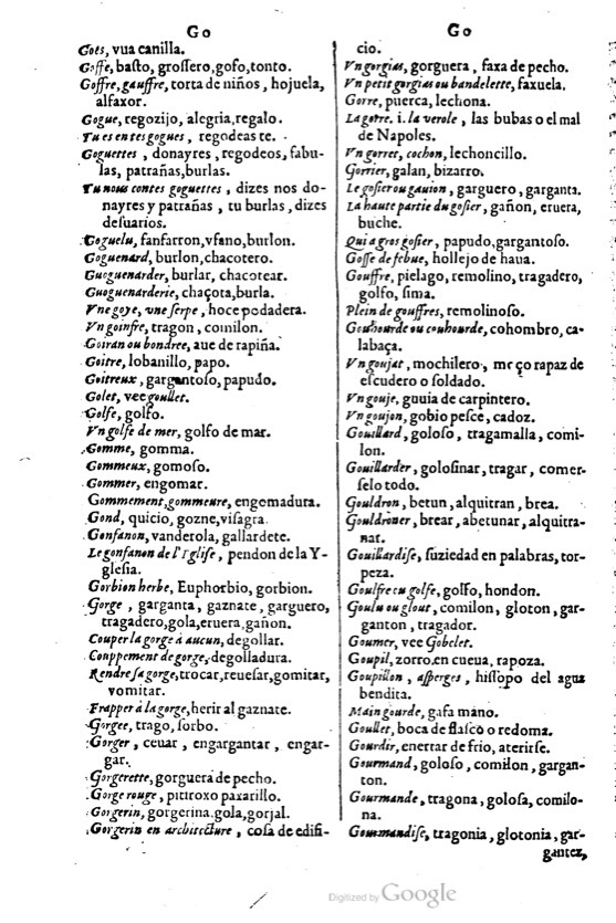 1621 - Adrian Tiffaine - Trésor des deux langues espagnole et française - BM Lyon