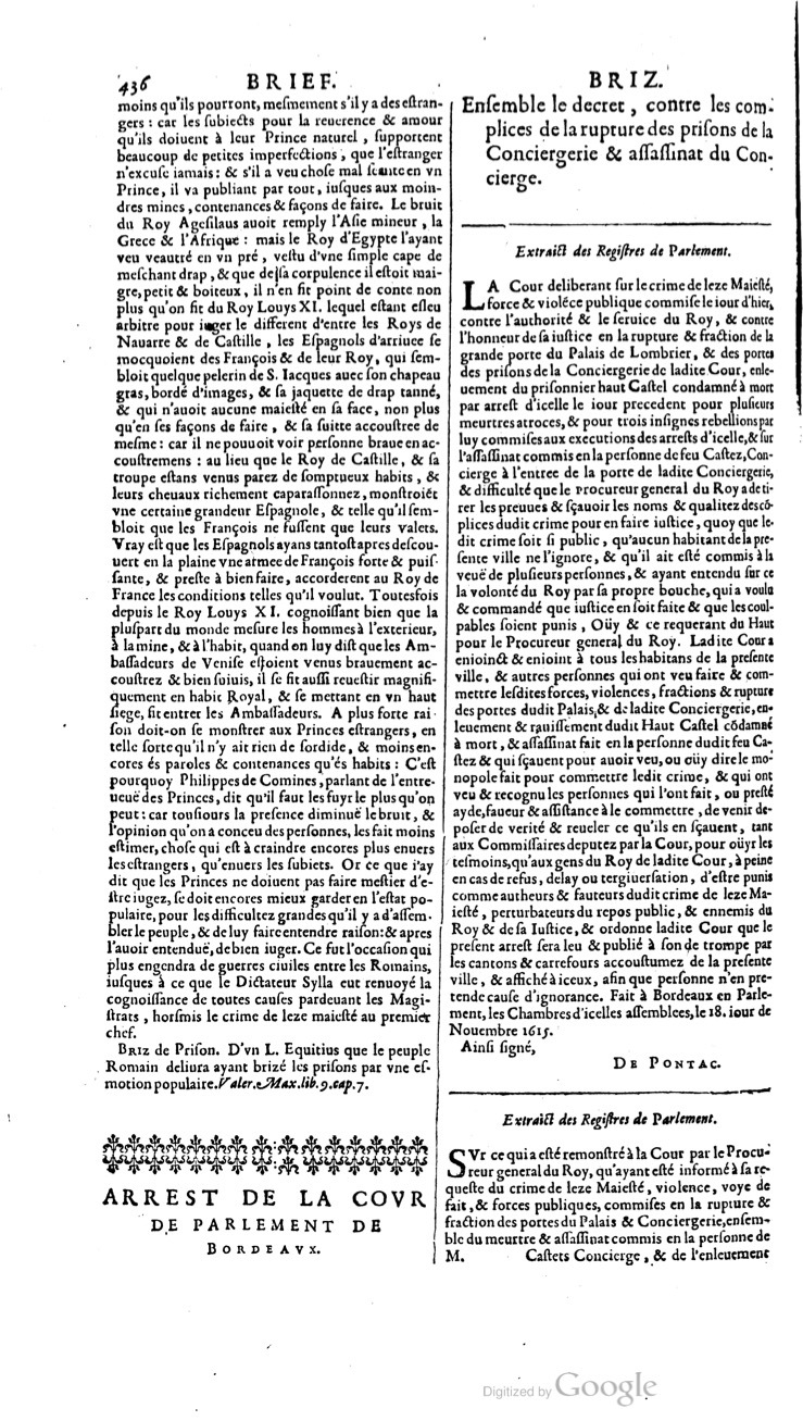 1629 - Veuve Nicolas Buon - Trésor du droit français (21754 T. 1) - BM Lyon
