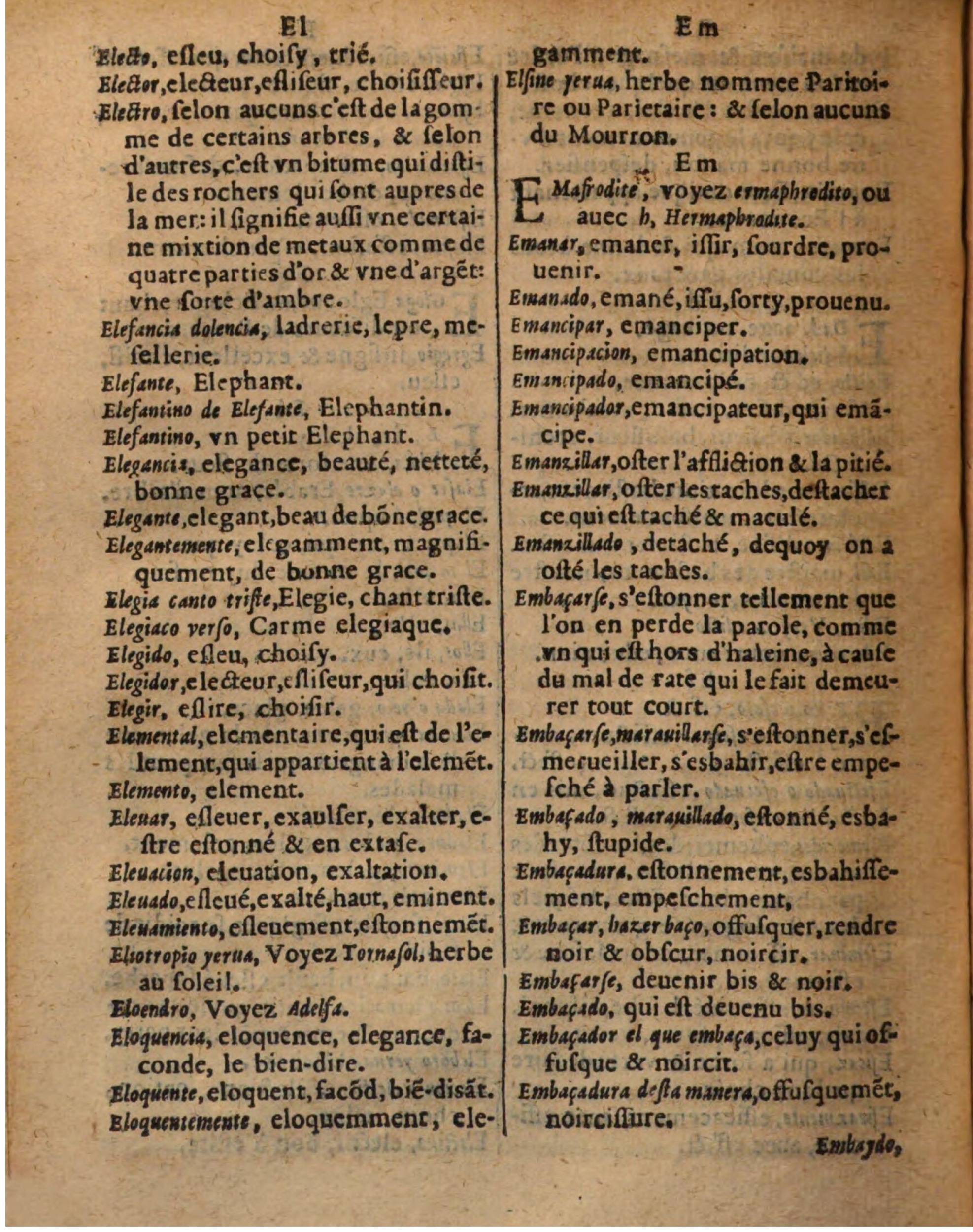 1625 - Hubert Antoine - Trésor des deux langues espagnole et française - Augsbourg