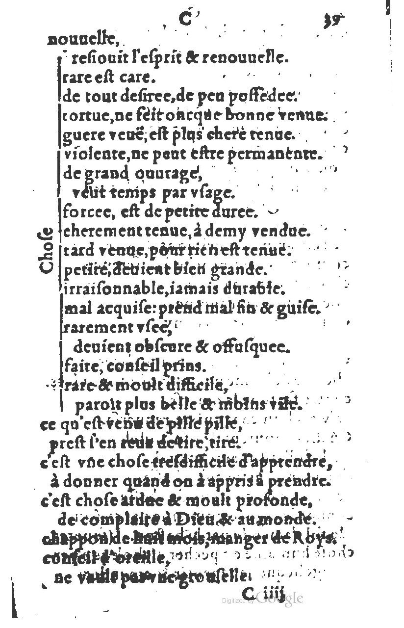 1581 - Nicolas Bonfons  - Trésor des sentences dorées - Princeton