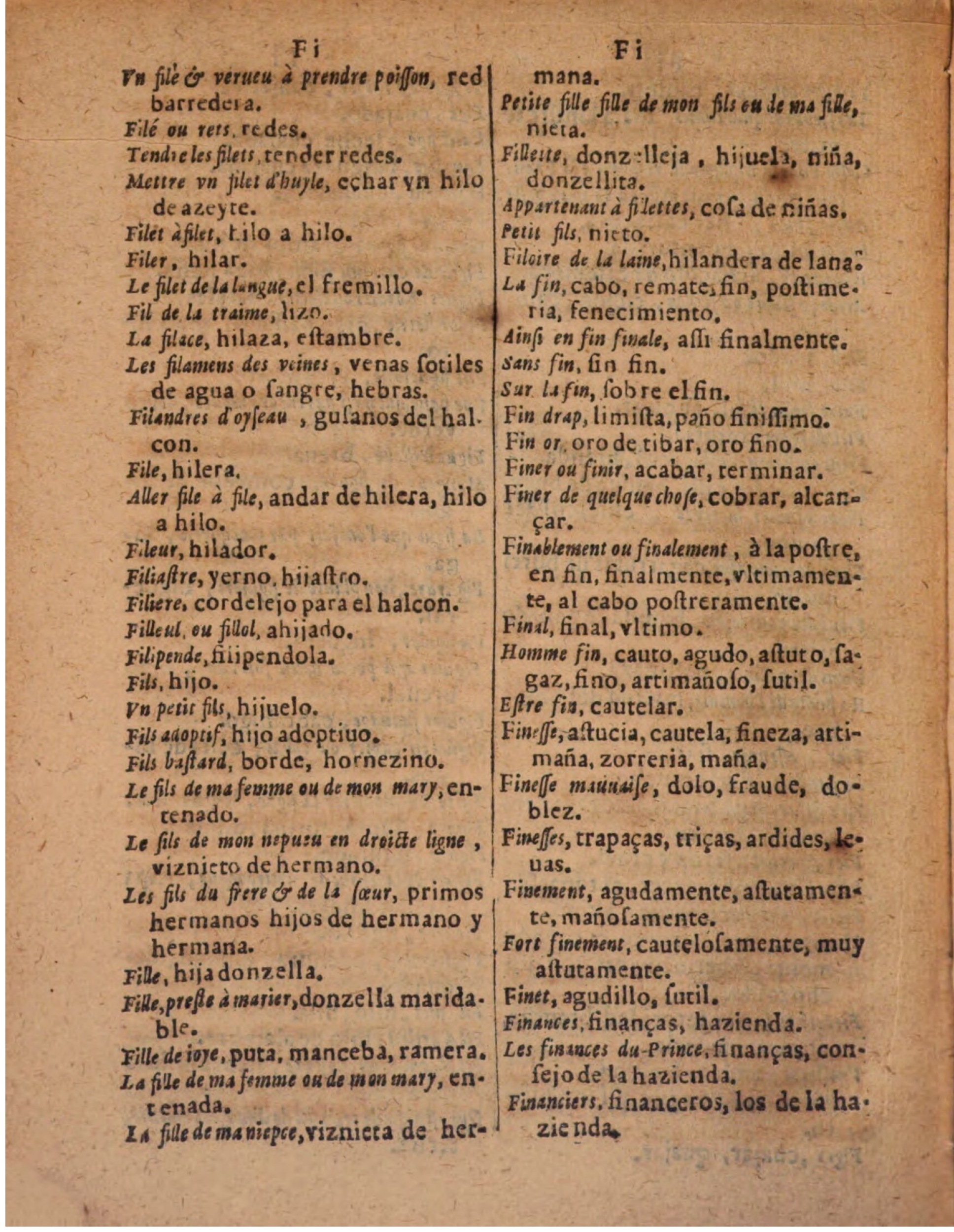 1624 - Hubert Antoine - Trésor des deux langues espagnole et française (Seconde partie) - BSB Munich