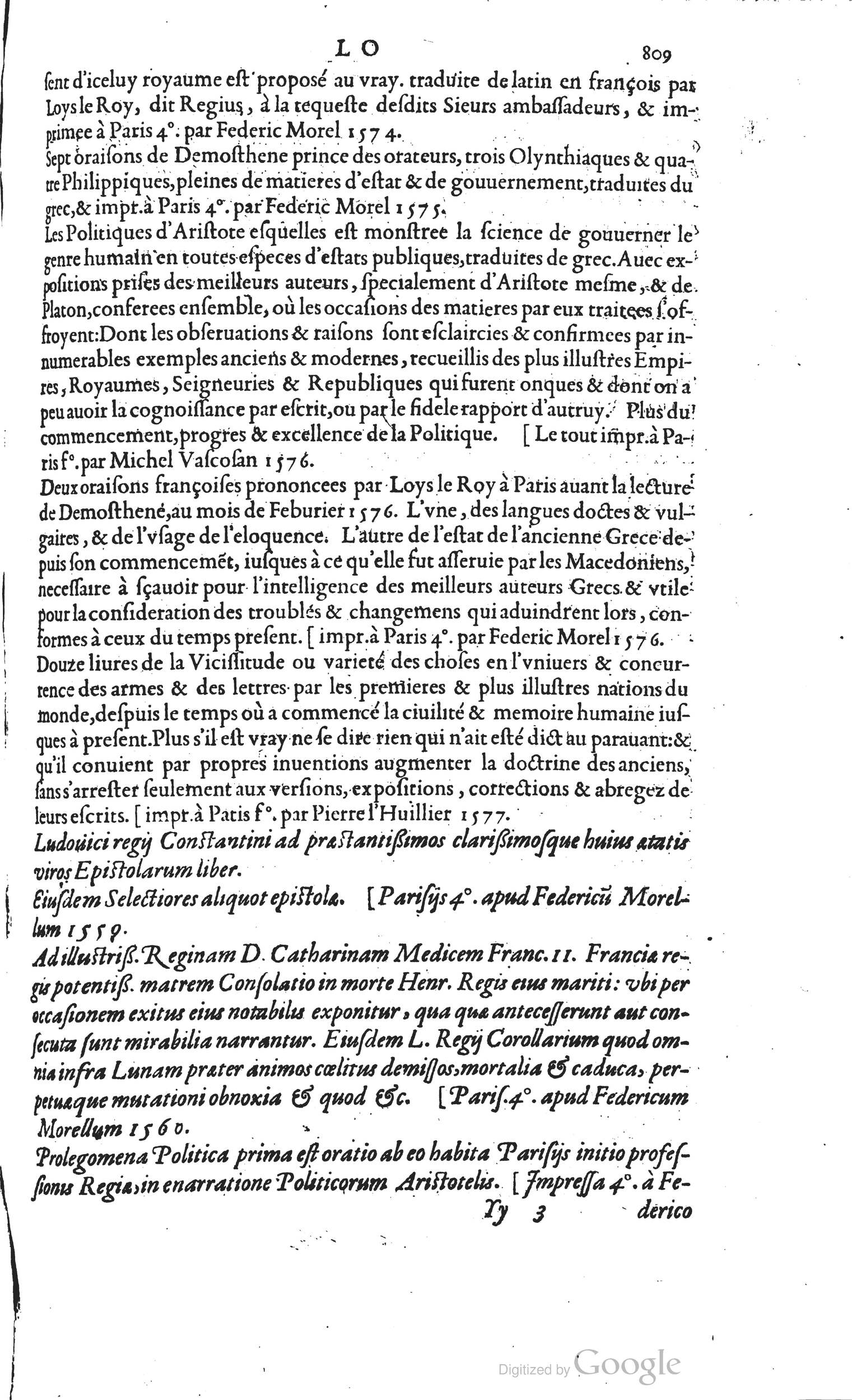 1585 - Barthélemy Honorat - Bibliothèques françaises - BSB Munich