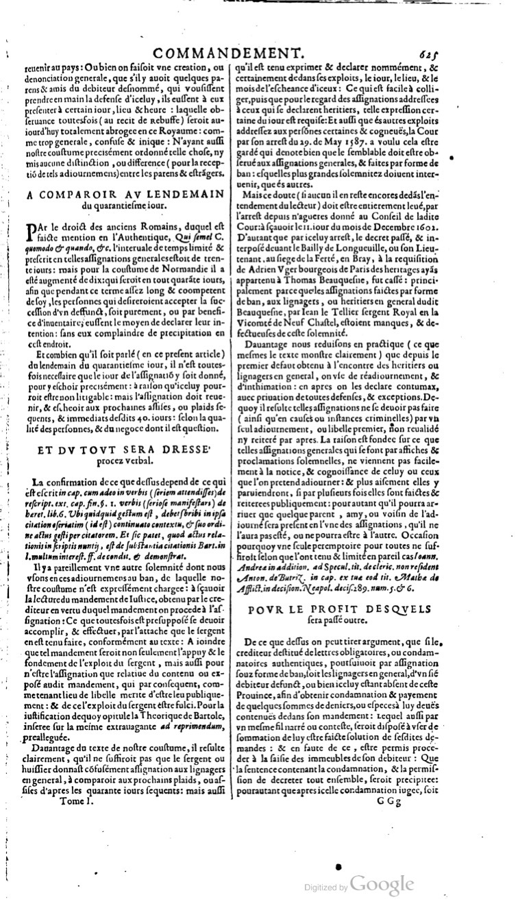 1629 - Veuve Nicolas Buon - Trésor du droit français (21754 T. 1) - BM Lyon