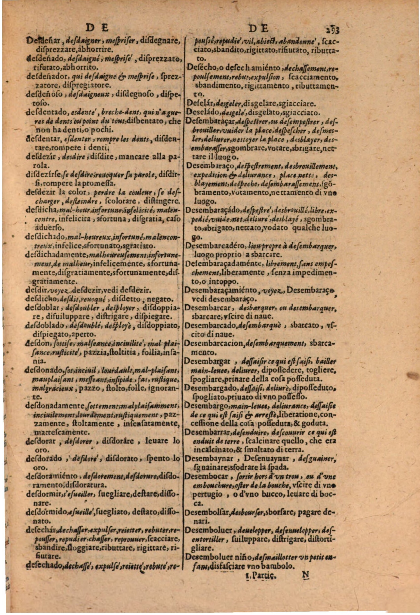 1606 - Samuel Crespin - Thresor des trois langues, francoise, italiene et espagnolle - BSB Munich