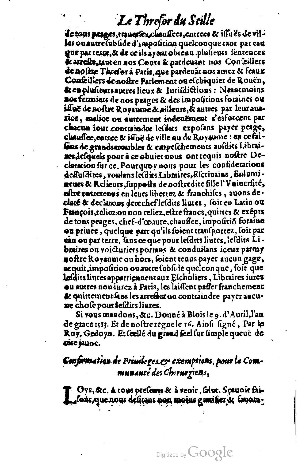 1614 - Jean Richer - Trésor du nouveau style et protocole de la chancellerie de France - BSB Munich