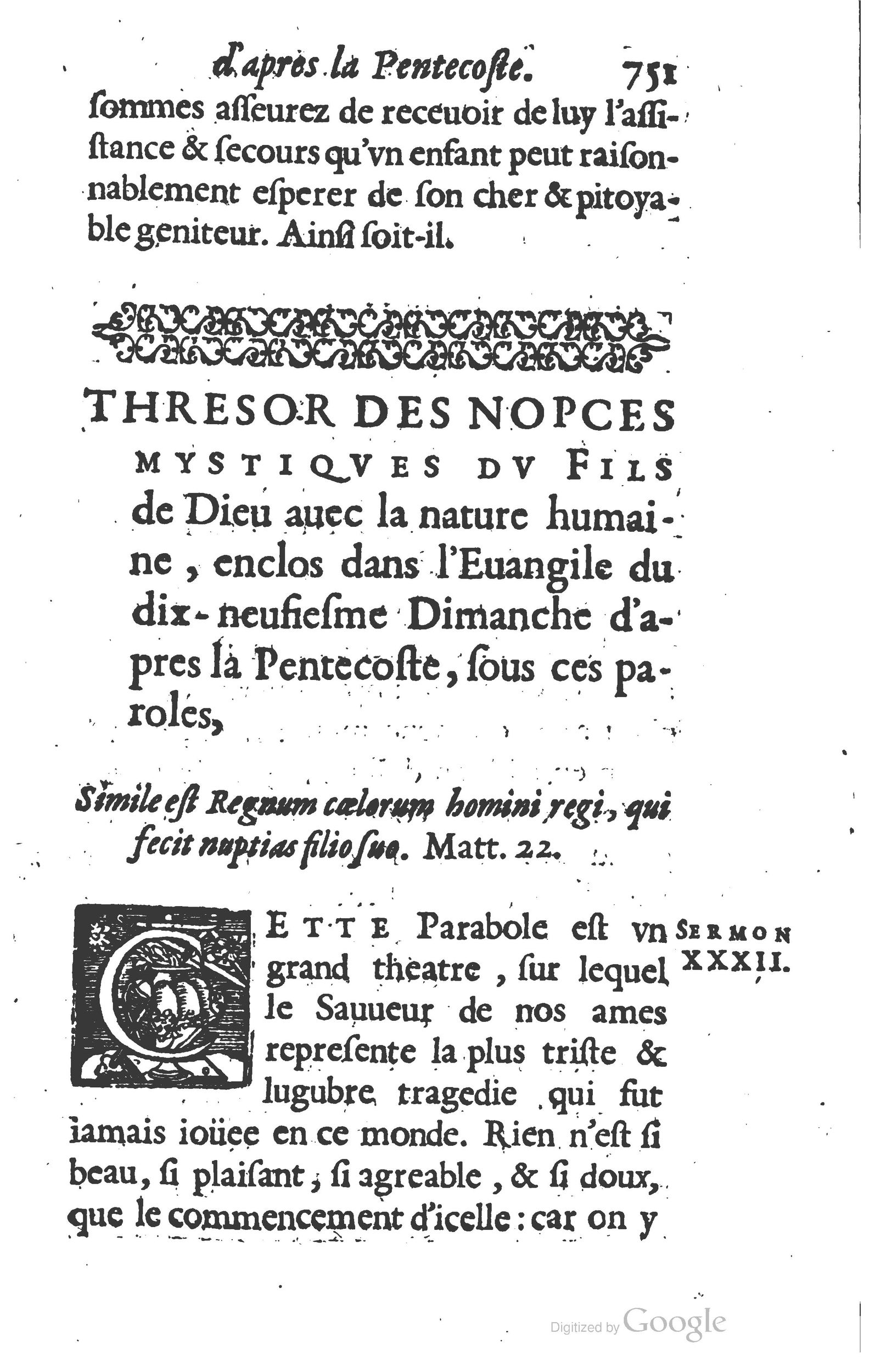 1629 - Manassés de Préaulx - Sermons ou Trésors de la piété chrétienne - BM Lyon