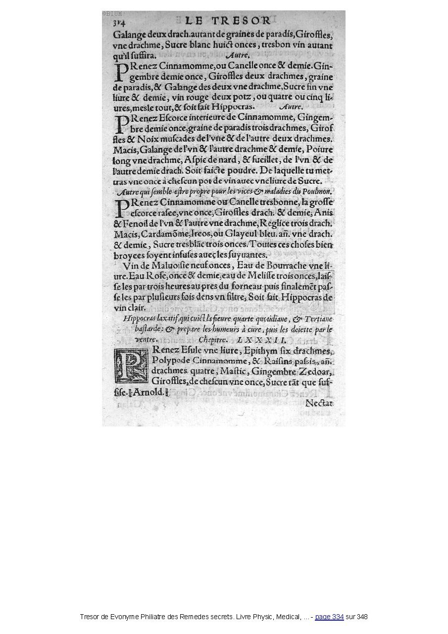 1555 - Balthazar Arnoullet - Trésor d’Évonyme Philiatre - Université Paris Cité