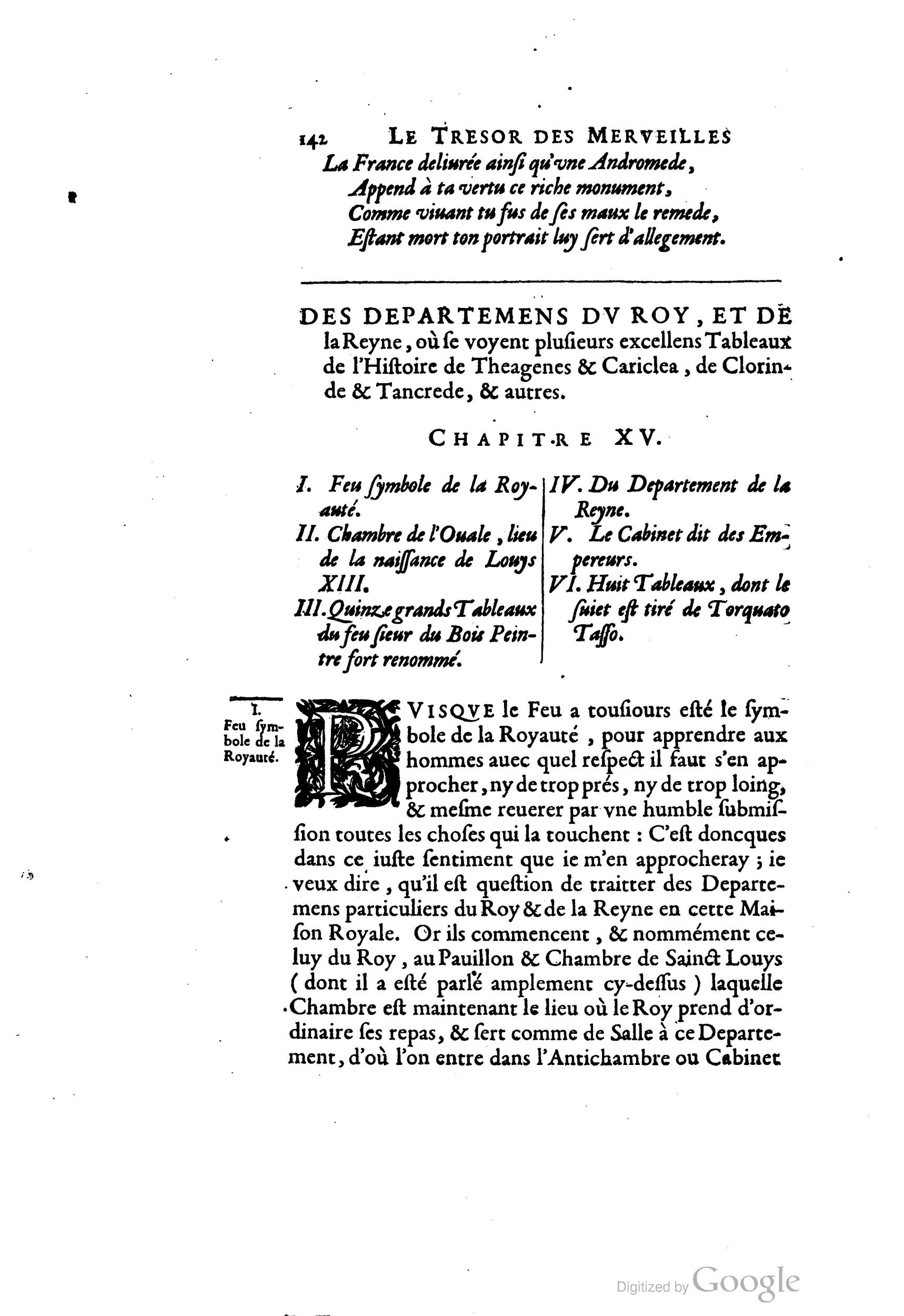1642 - Sébastien Cramoisy - Trésor des merveilles de la maison royale de Fontainebleau - BM Lyon