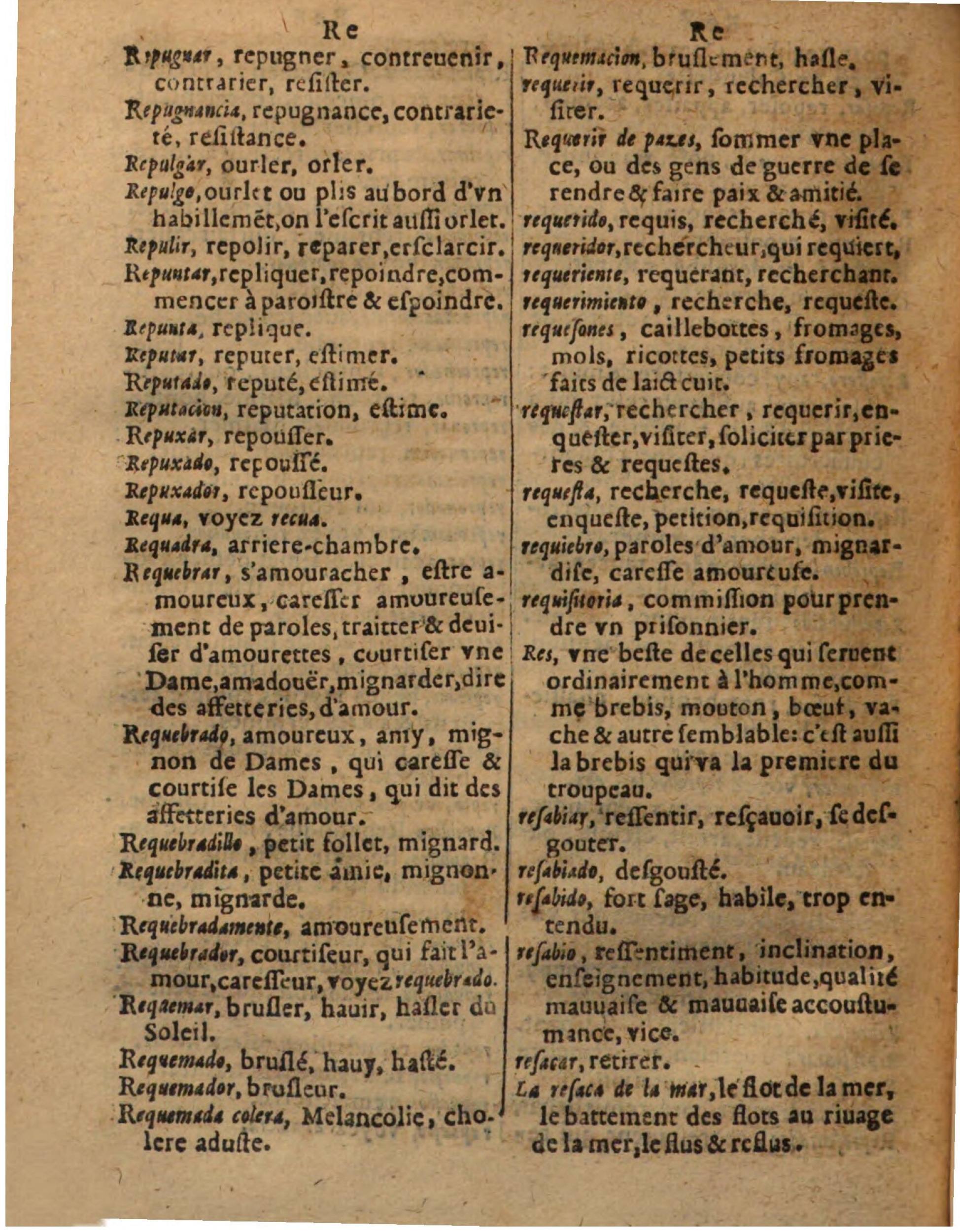 1625 - Hubert Antoine - Trésor des deux langues espagnole et française - Augsbourg