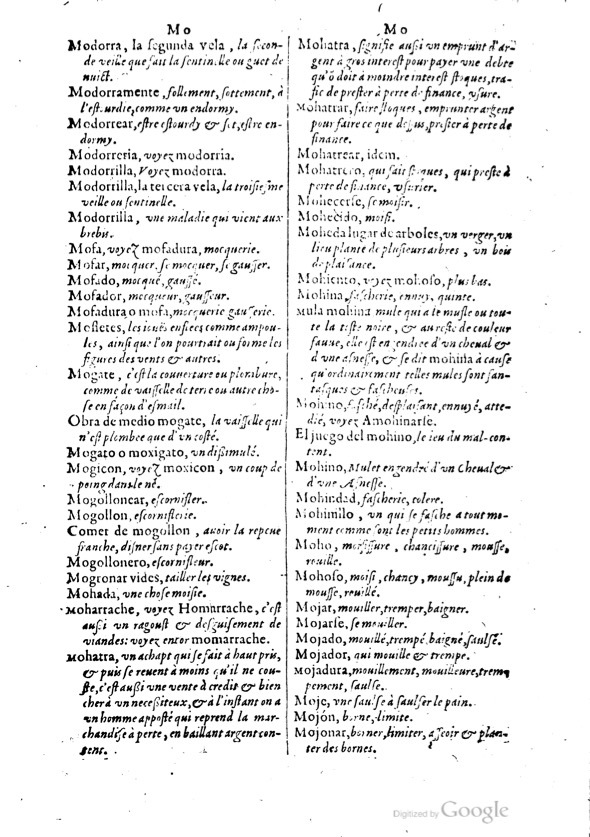 1621 - Adrian Tiffaine - Trésor des deux langues espagnole et française - BM Lyon