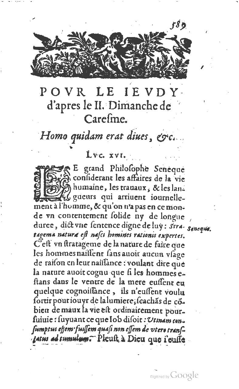 1607 - Nicolas Du Fossé - Trésor quadragésimal - T 01 - BM Lyon