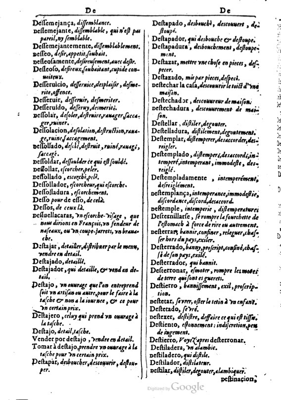 1616 - Veuve Marc Orry - Trésor des deux langues espagnole et française (Première et Seconde parties) - BM Lyon