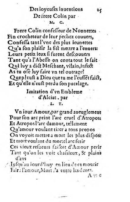 1556c. - Étienne Denise - Trésor des joyeuses inventions du parangon de poésies - ÖNB Vienne