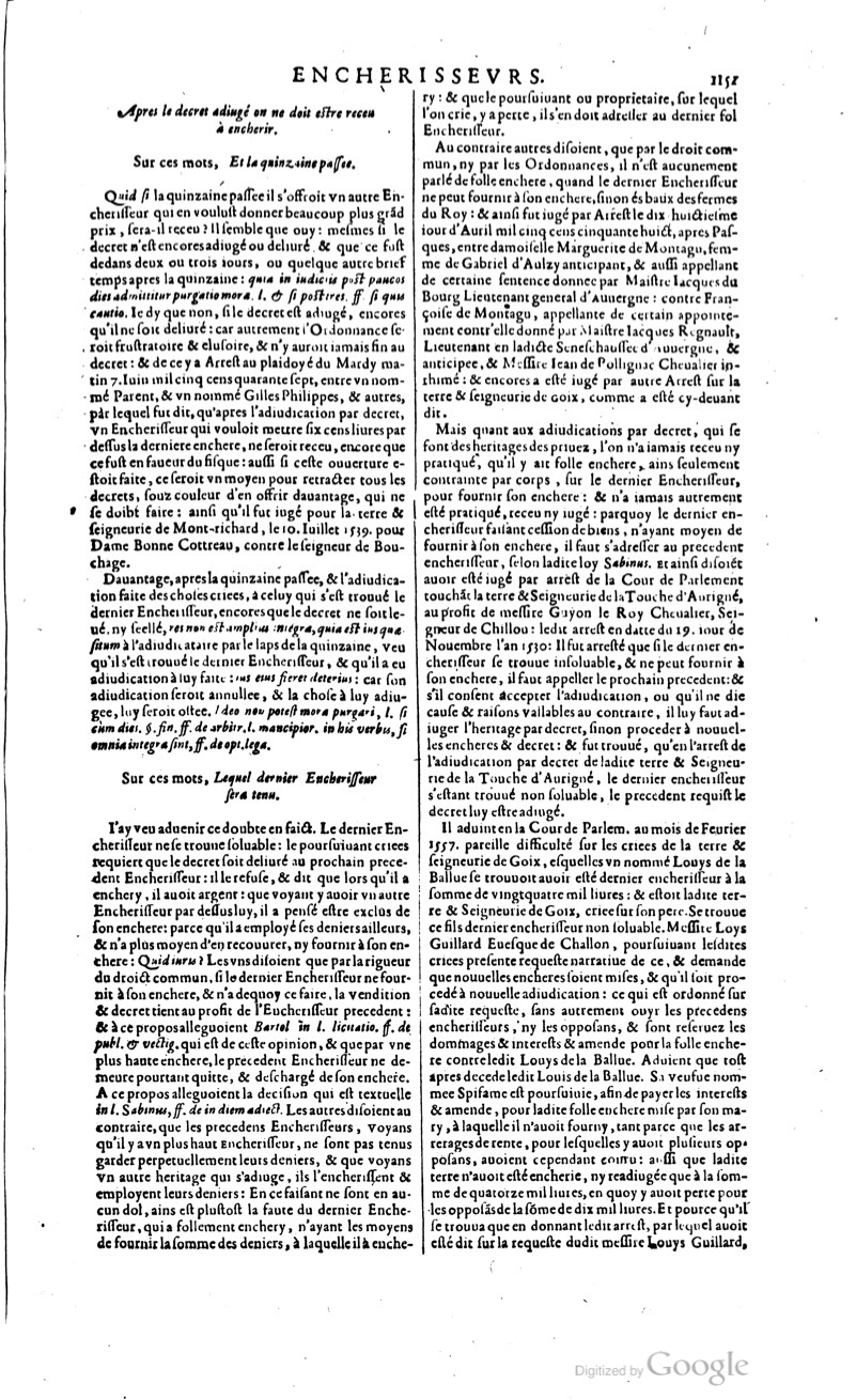 1629 - Veuve Nicolas Buon - Trésor du droit français (29620 T. 1) - BM Lyon