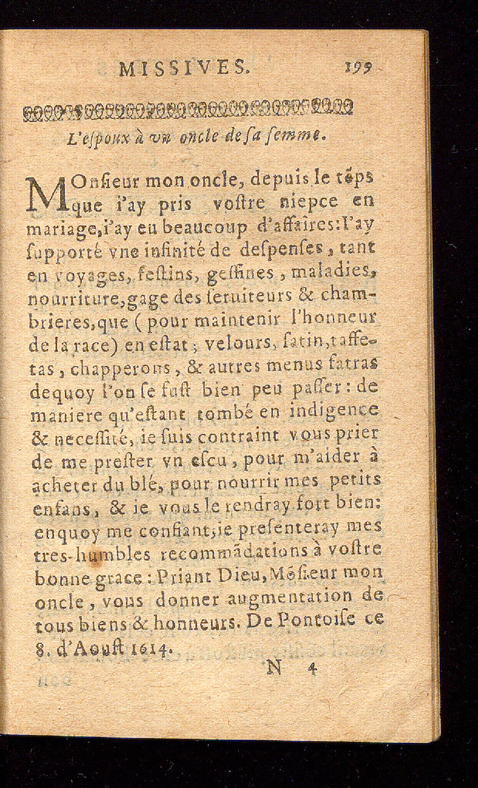 1614 - Barthélemy Vincent - Élite et Trésor des lettres missives - Bâle