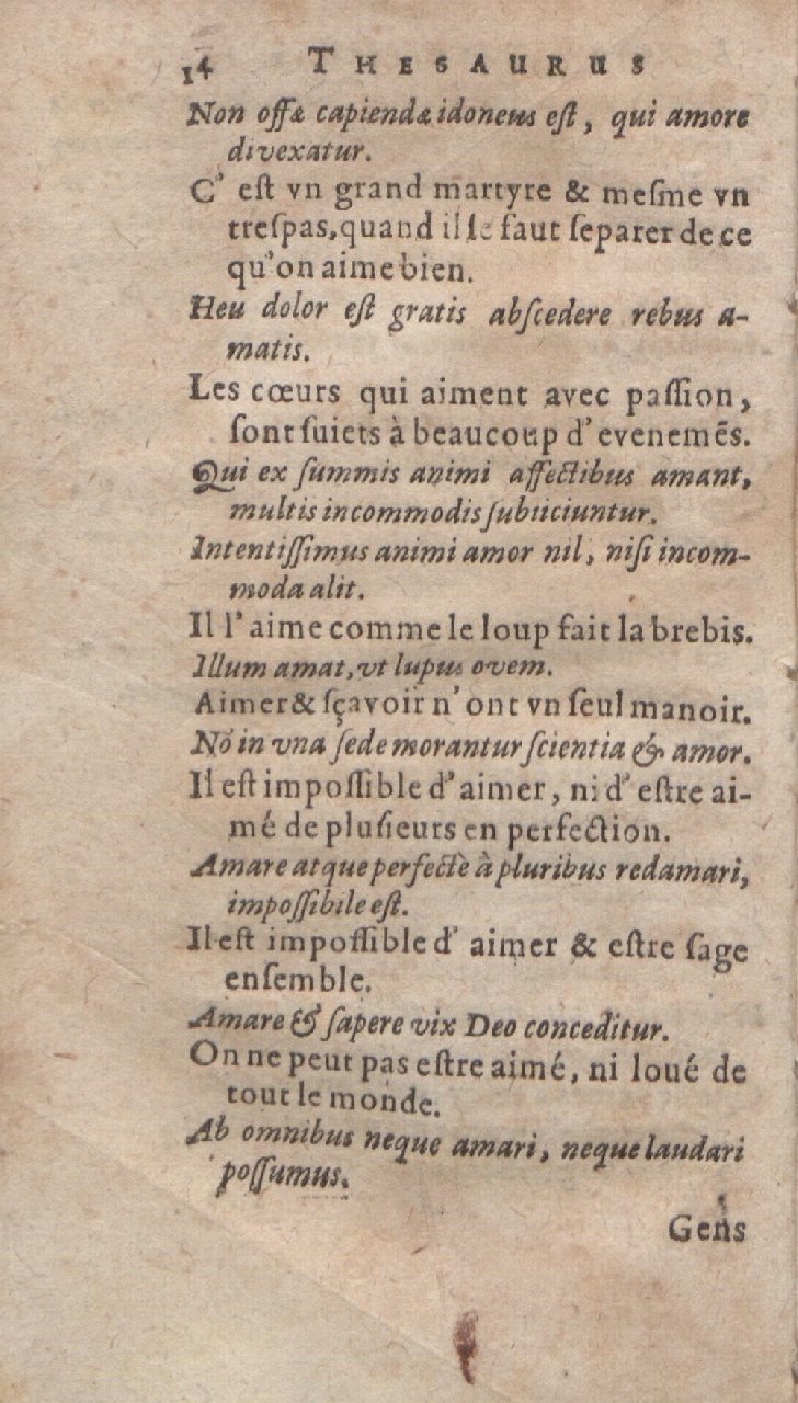 1612 - Dominicus Custos - Trésor des proverbes français  - Bibliopol-Olomuc
