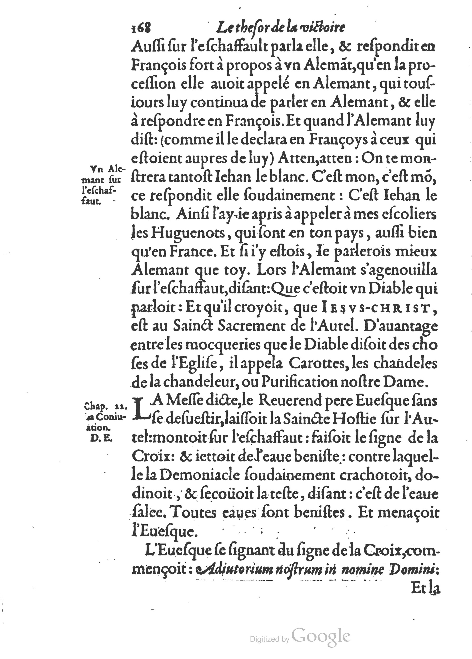 1578 - Nicolas Chesneau - Trésor et entière histoire de la triomphante victoire du corps de Dieu sur l’esprit malin - British Library 1578 - Nicolas Chesneau - Trésor et entière histoire de la triomphante victoire du corps de Dieu sur l’esprit malin - British Library
