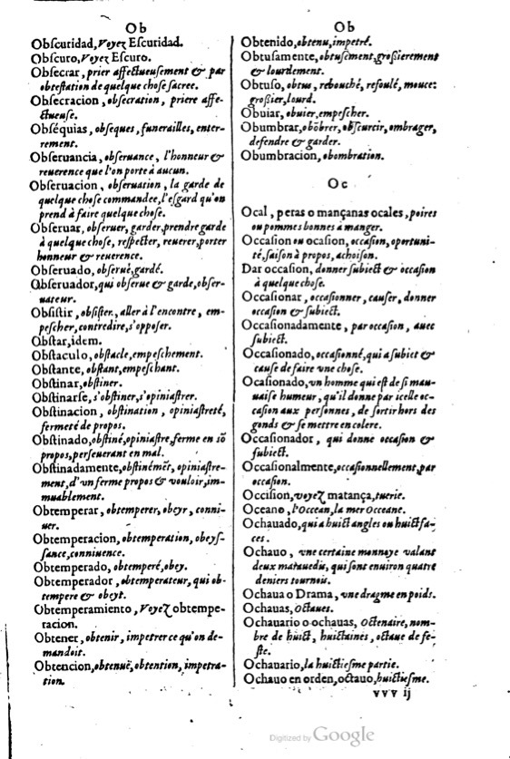 1621 - Adrian Tiffaine - Trésor des deux langues espagnole et française - BM Lyon