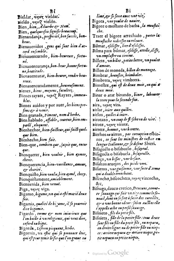 1621 - Adrian Tiffaine - Trésor des deux langues espagnole et française - BM Lyon