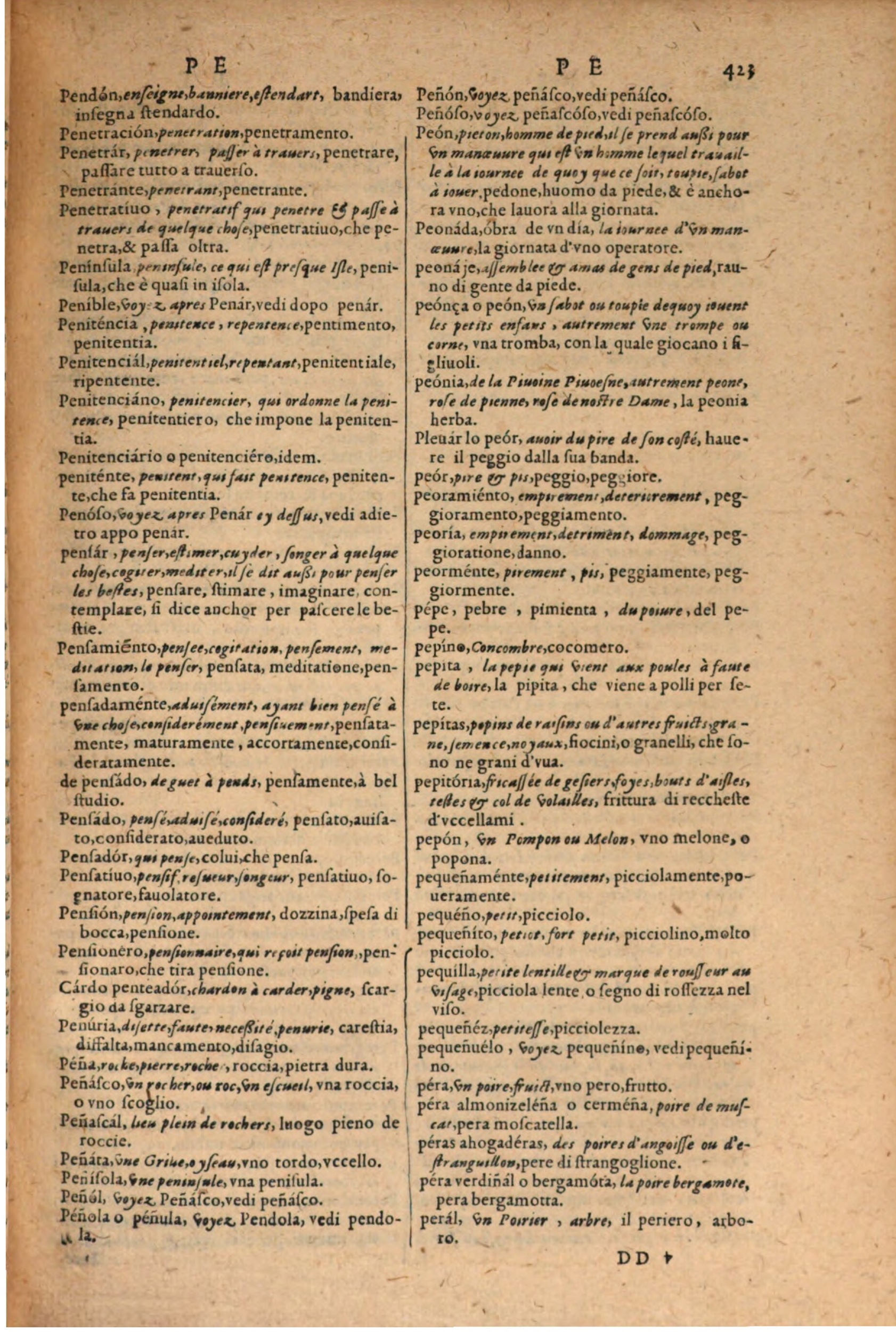 1606 - Samuel Crespin - Thresor des trois langues, francoise, italiene et espagnolle - BSB Munich