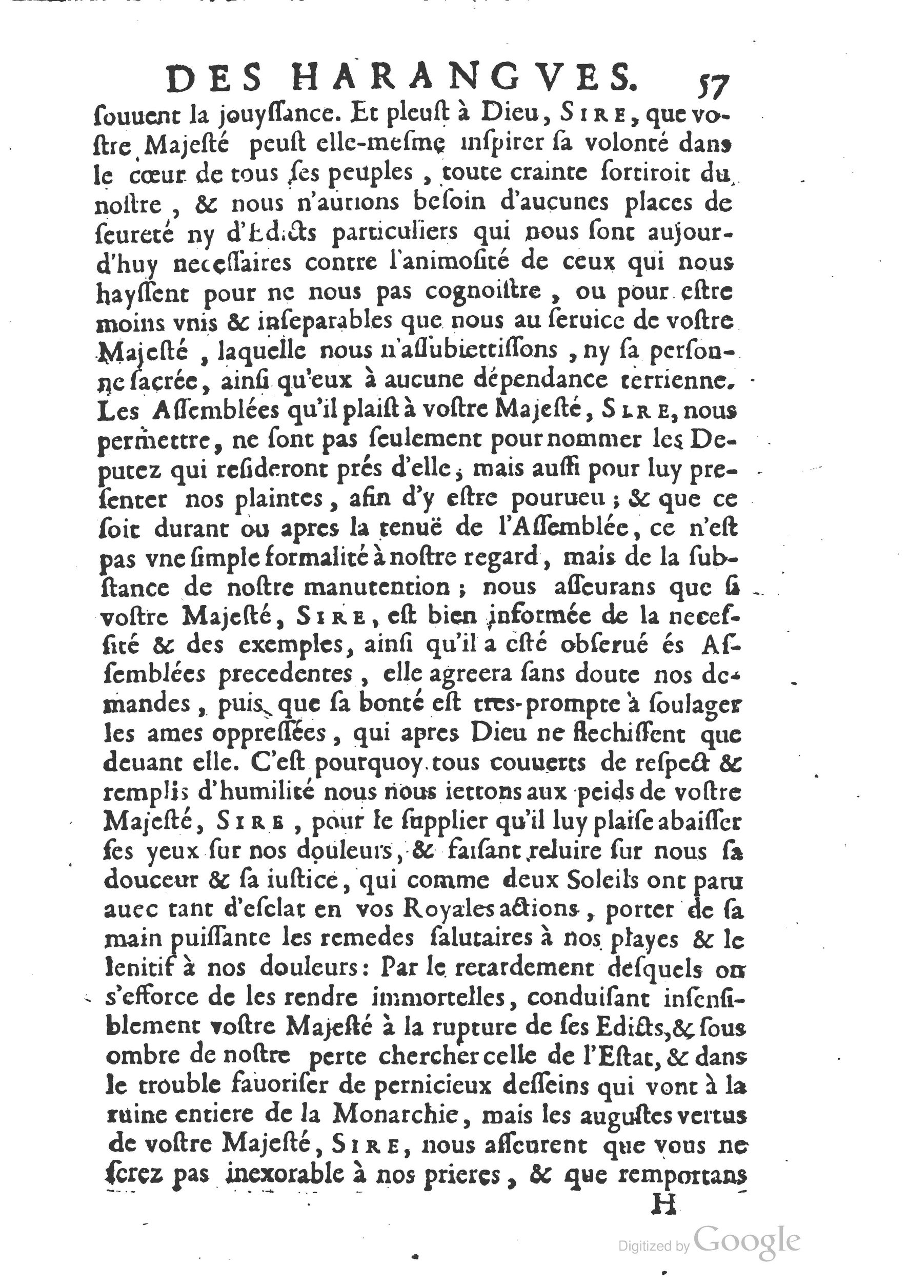 1654 - Michel Bobin - Trésor des harangues, remontrances et oraisons funèbres - BM Lyon