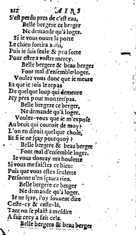 1606 - Théodore Reinsart - Trésor des chansons amoureuses recueillies des plus excellents airs de cour - Livre I - NK ČR Prague 1606 - Théodore Reinsart - Trésor des chansons amoureuses recueillies des plus excellents airs de cour - Livre I - NK ČR Prague