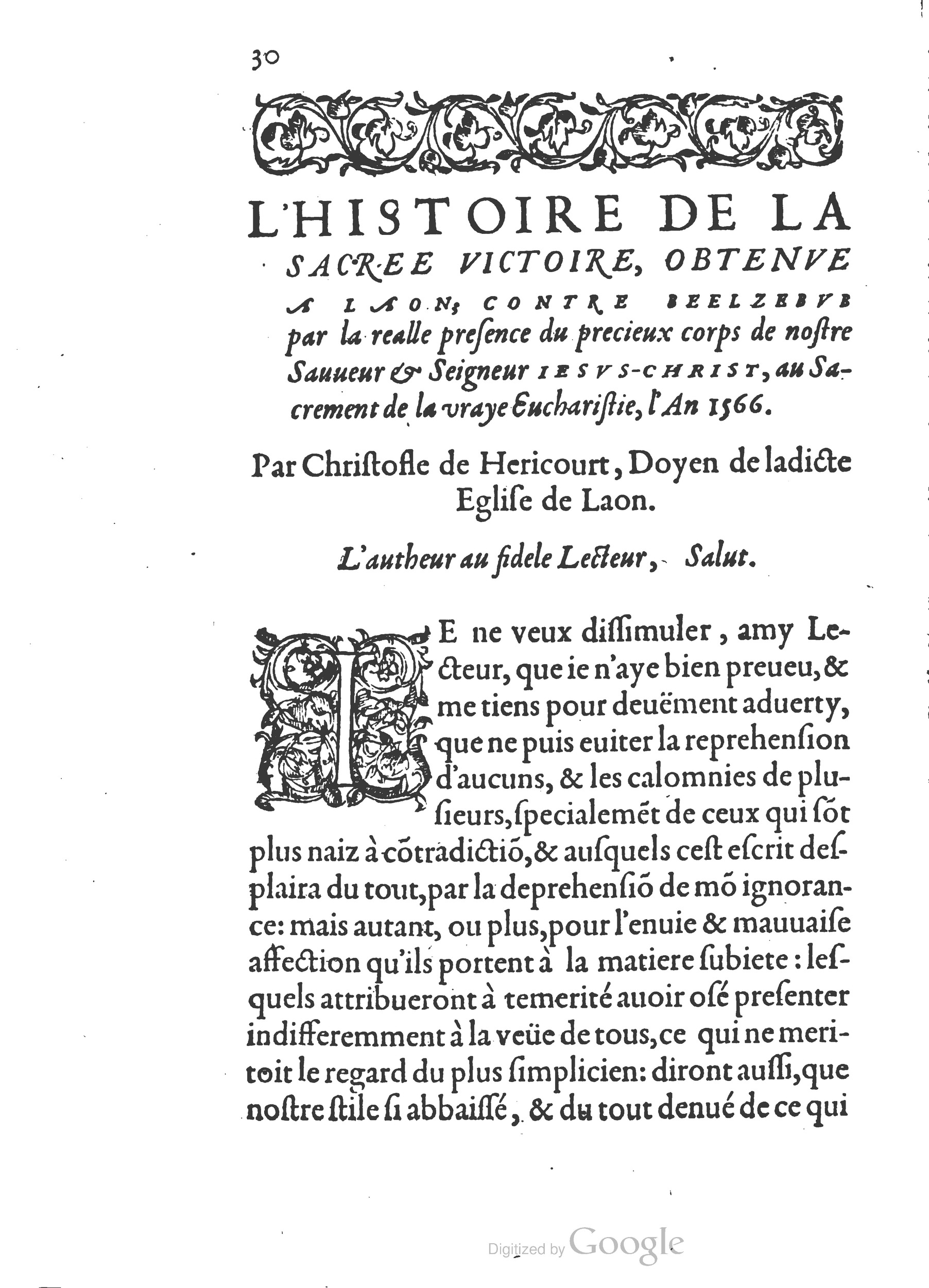 1578 - Nicolas Chesneau - Trésor et entière histoire de la triomphante victoire du corps de Dieu sur l’esprit malin - British Library 1578 - Nicolas Chesneau - Trésor et entière histoire de la triomphante victoire du corps de Dieu sur l’esprit malin - British Library