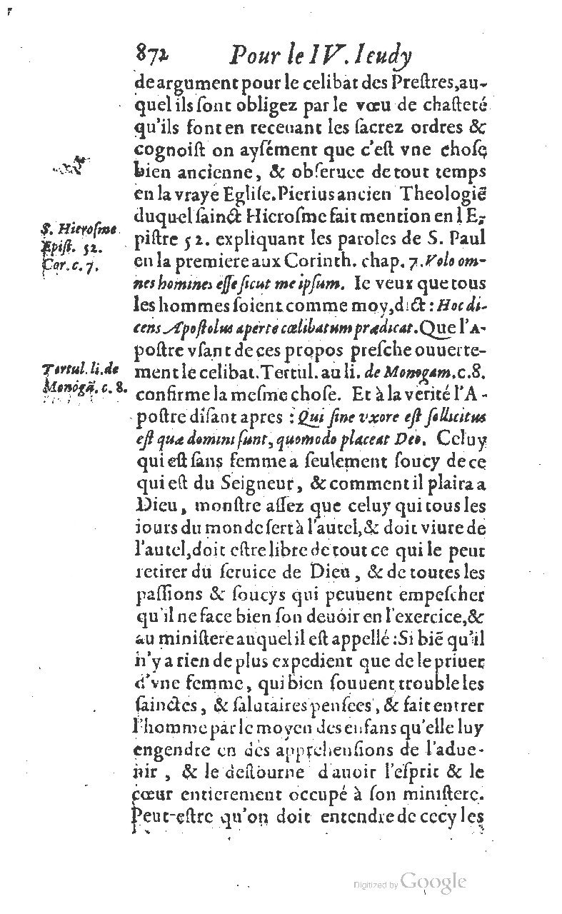 1607 - Nicolas Du Fossé - Trésor quadragésimal - T 01 - BM Lyon