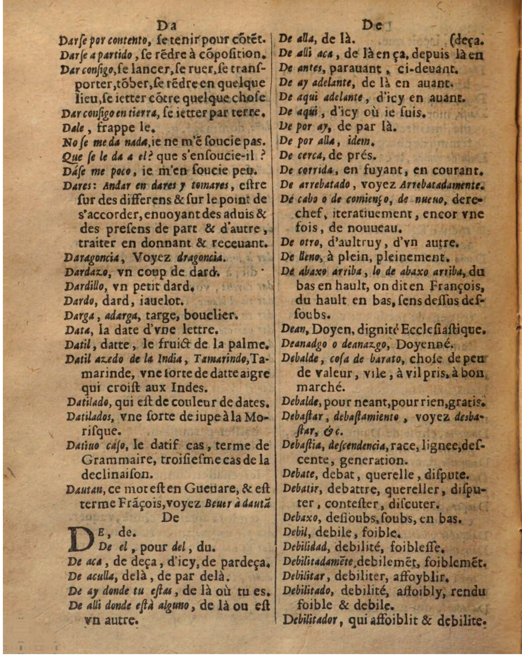 1625 - Hubert Antoine - Trésor des deux langues espagnole et française - Augsbourg