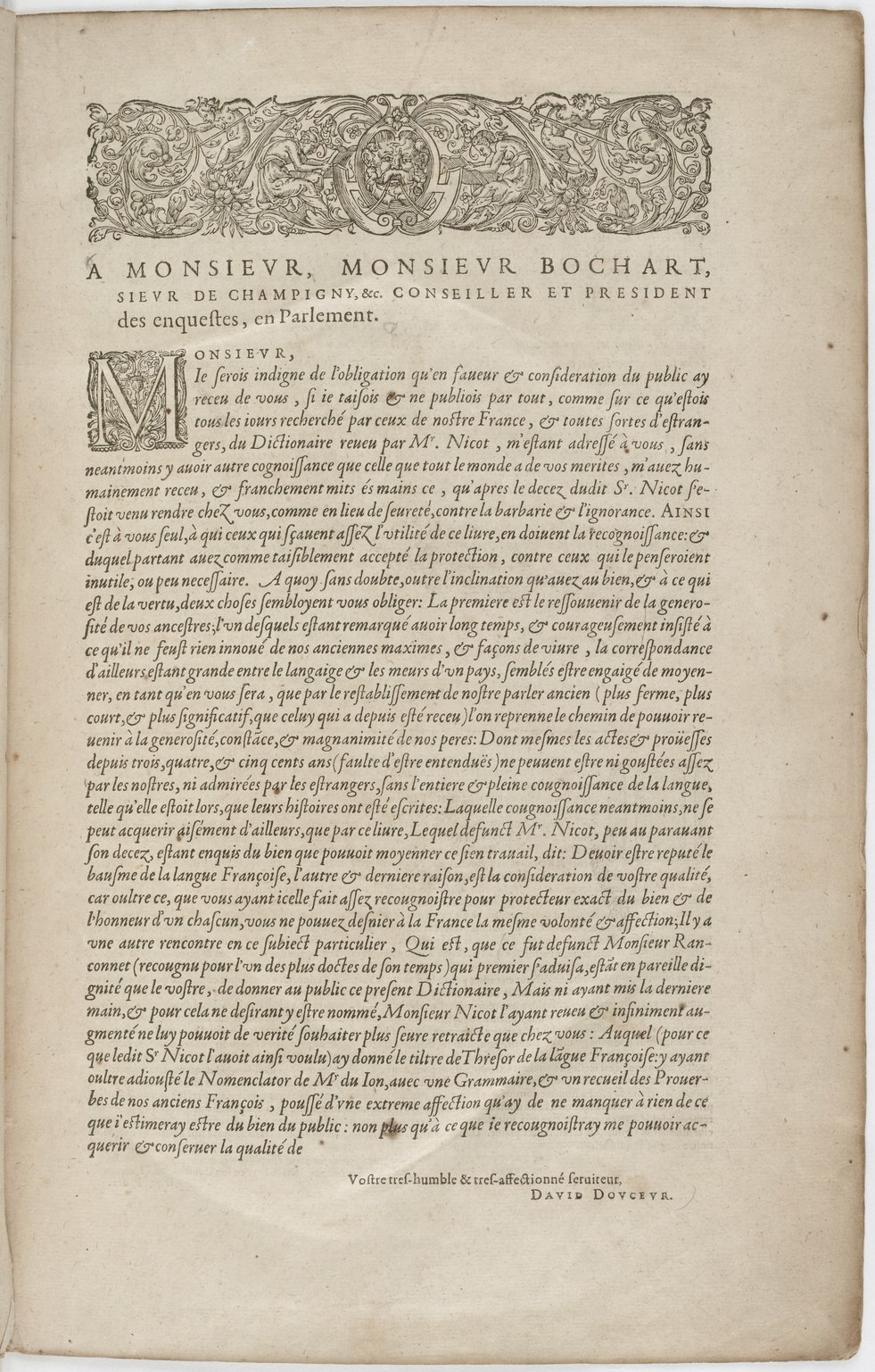 1606 - David Douceur - Trésor de la langue française - BnF