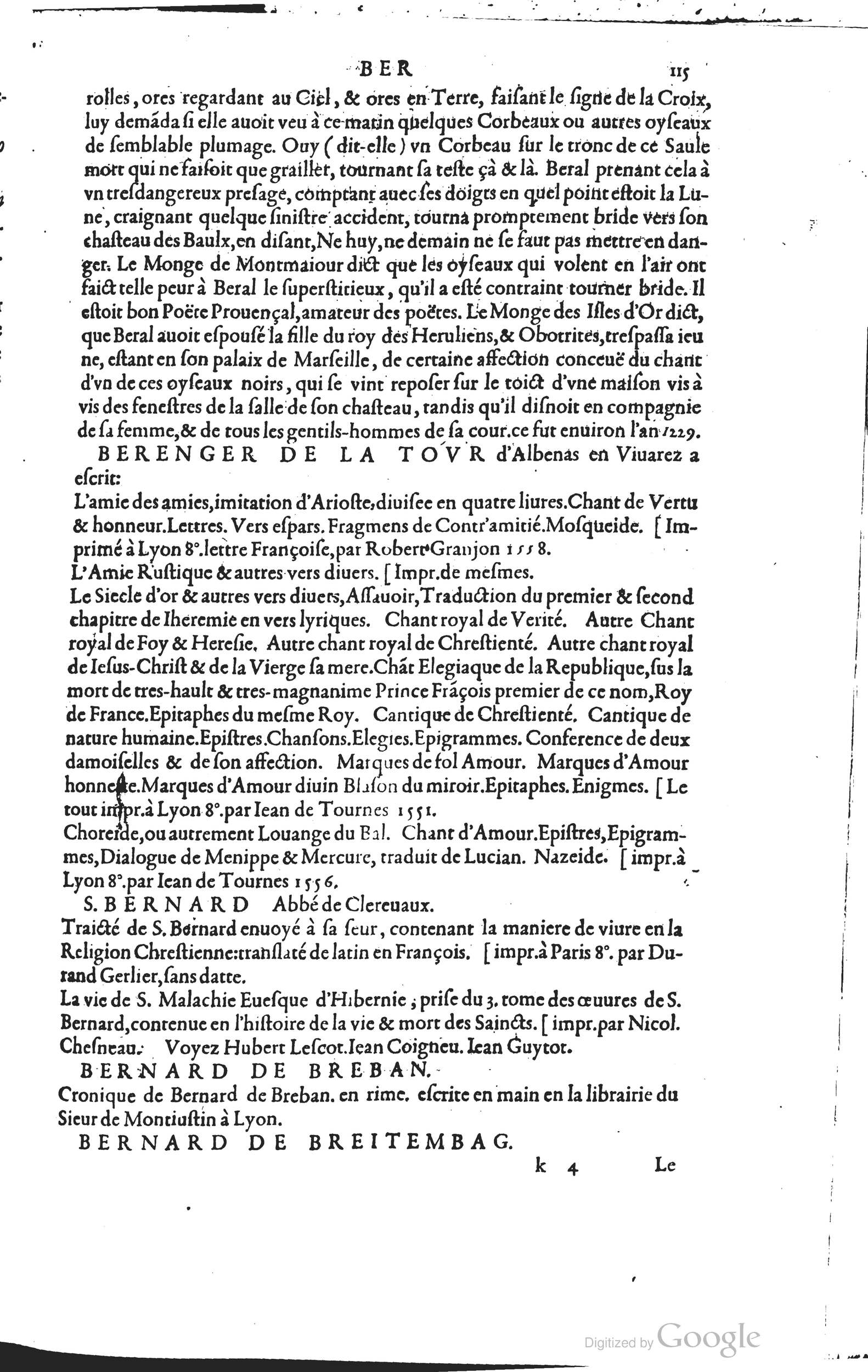 1585 - Barthélemy Honorat - Bibliothèques françaises - BSB Munich