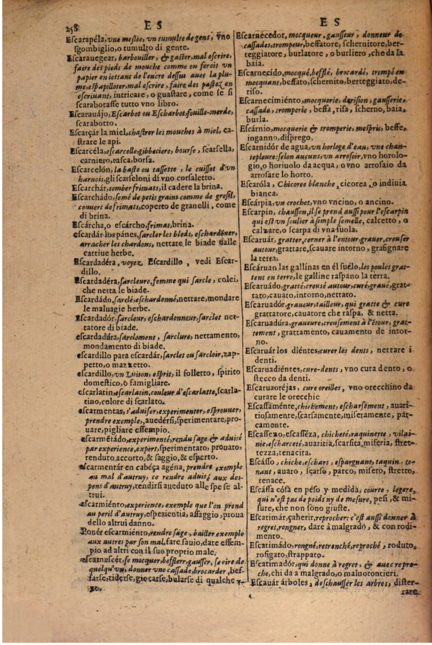 1606 - Samuel Crespin - Thresor des trois langues, francoise, italiene et espagnolle - BSB Munich