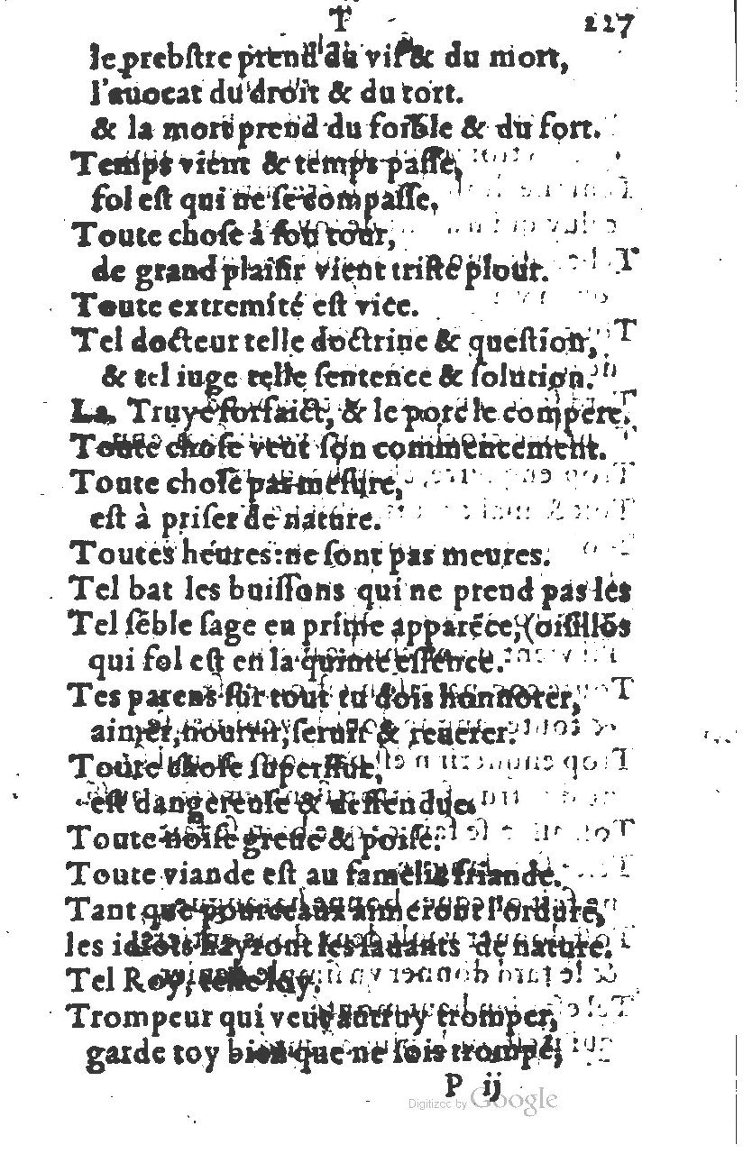 1581 - Nicolas Bonfons  - Trésor des sentences dorées - Princeton
