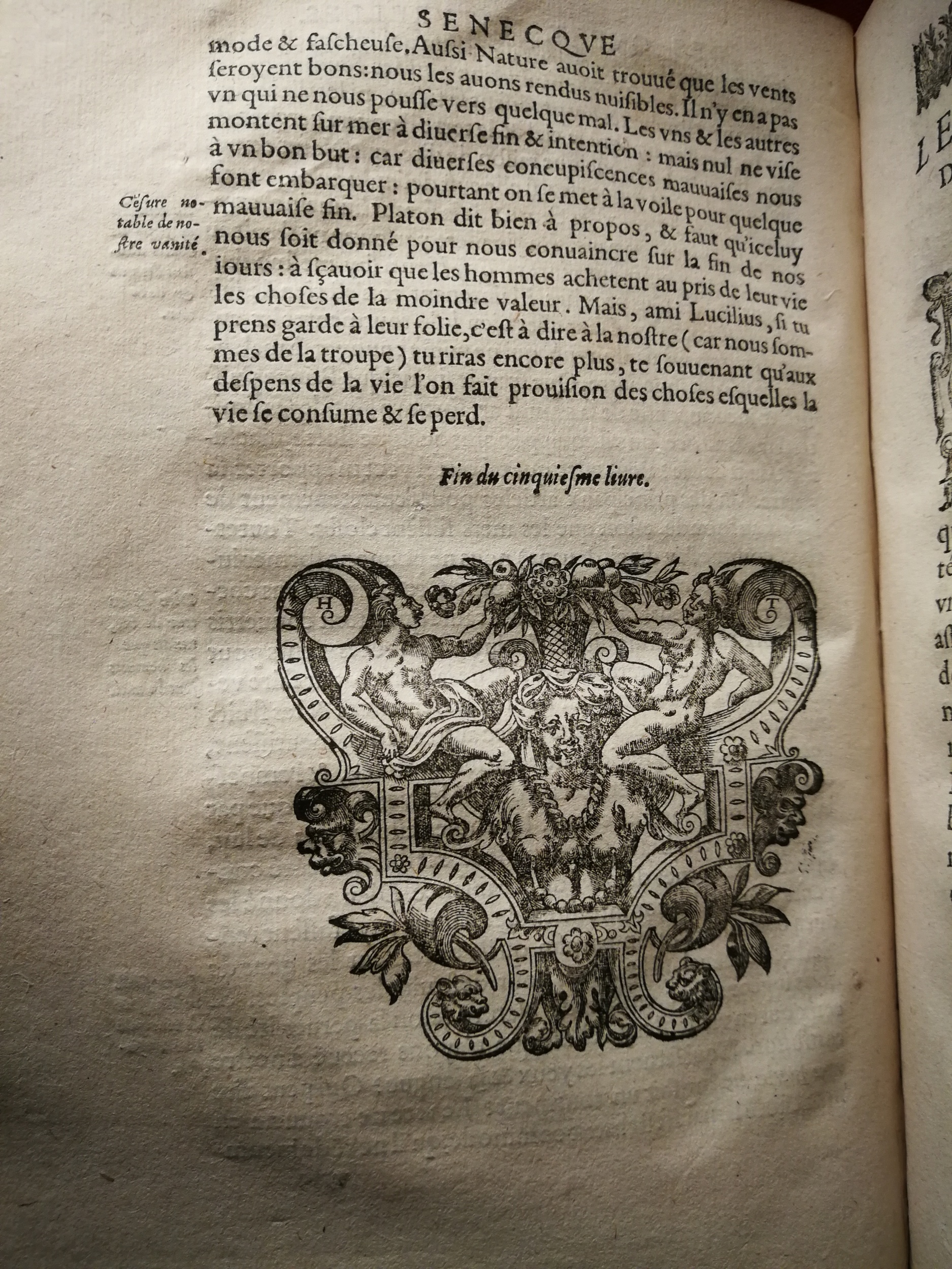 1595 - Jean Houzé - Œuvres morales et mêlées de Sénèque, Trésor de philosophie morale - T. 3 - BnF