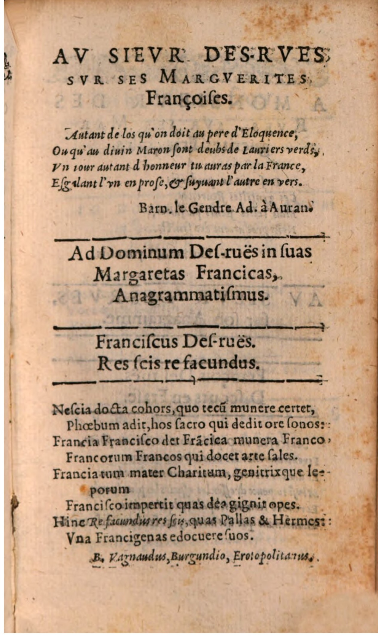 1608 - Théodore Reinsart - Les Marguerites françaises ou Trésor des Fleurs du bien-dire - BSB Munich