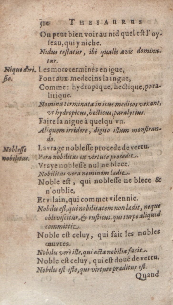 1612 - Dominicus Custos - Trésor des proverbes français  - Bibliopol-Olomuc