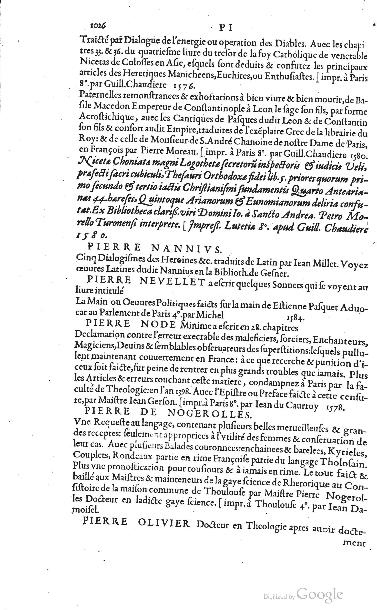 1585 - Barthélemy Honorat - Bibliothèques françaises - BSB Munich