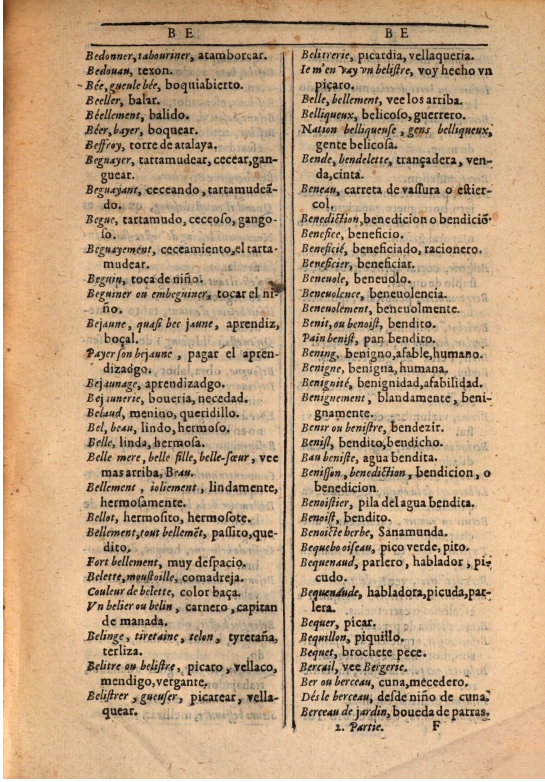 1607 - Marc Orry - Trésor des deux langues espagnole et française (Seconde partie) - BSB Munich
