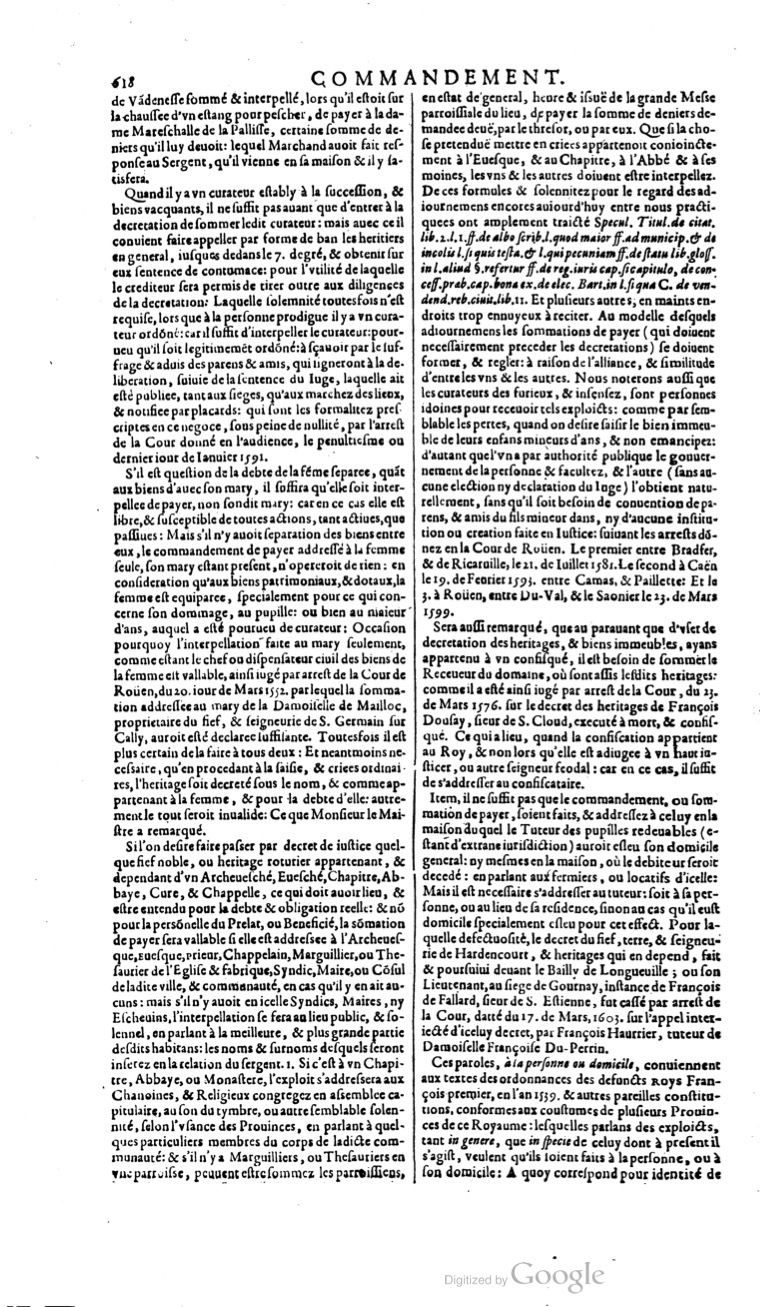 1629 - Veuve Nicolas Buon - Trésor du droit français (21754 T. 1) - BM Lyon