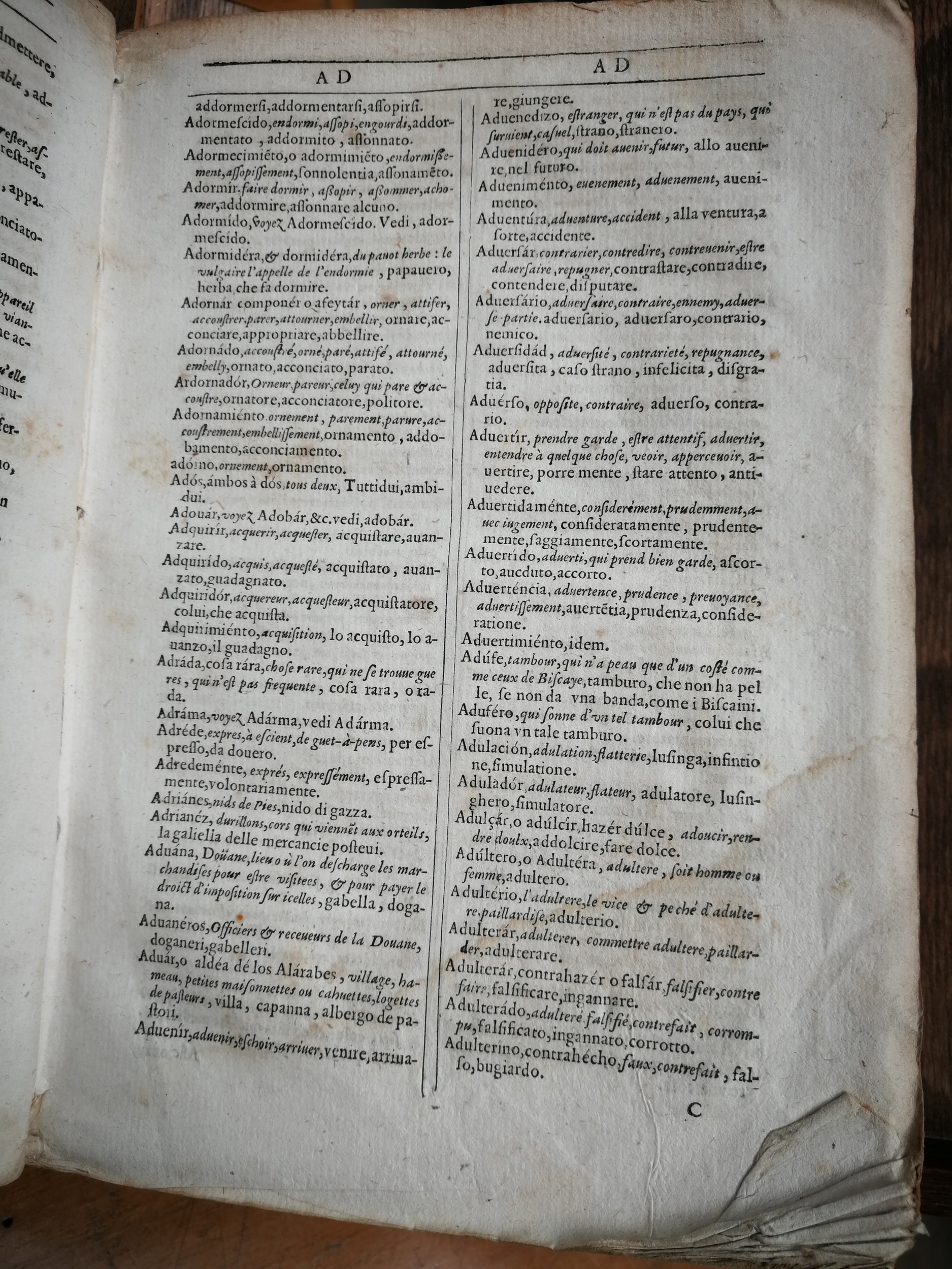 1609 - Philippe Albert et Alexandre Pernet - Trésor des trois langues française, italienne et espagnole (Première partie) - Venezia Marciana 1609 - Philippe Albert et Alexandre Pernet - Trésor des trois langues française, italienne et espagnole (Première partie) - Venezia Marciana