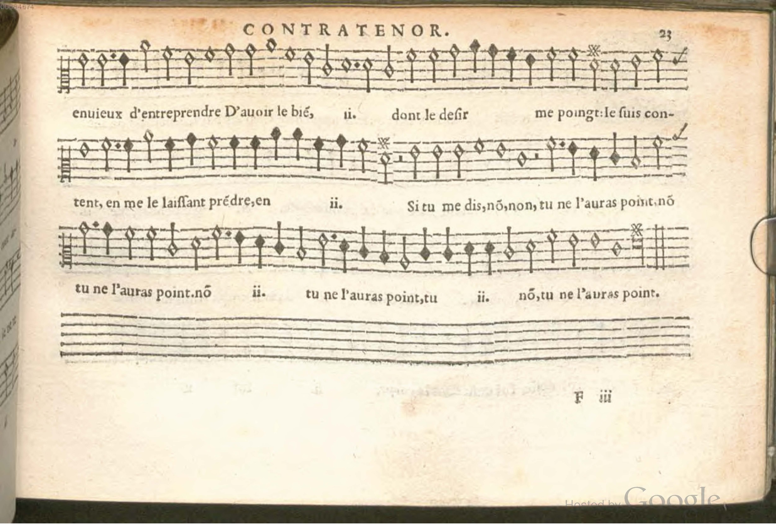 1576 - [Pierre de Saint-André] - Trésor de musique d’Orlande de Lassus Contratenor - BSB Munich