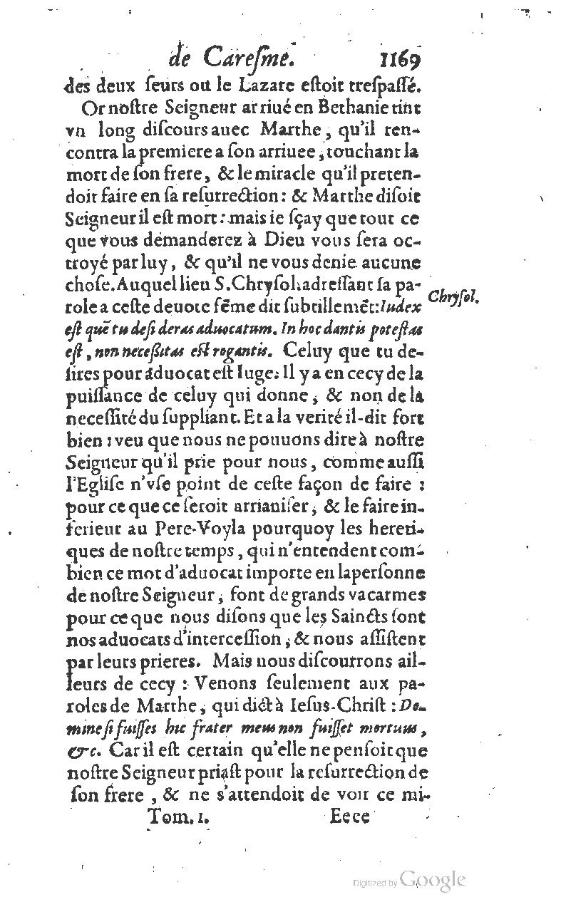 1607 - Nicolas Du Fossé - Trésor quadragésimal - T 01 - BM Lyon