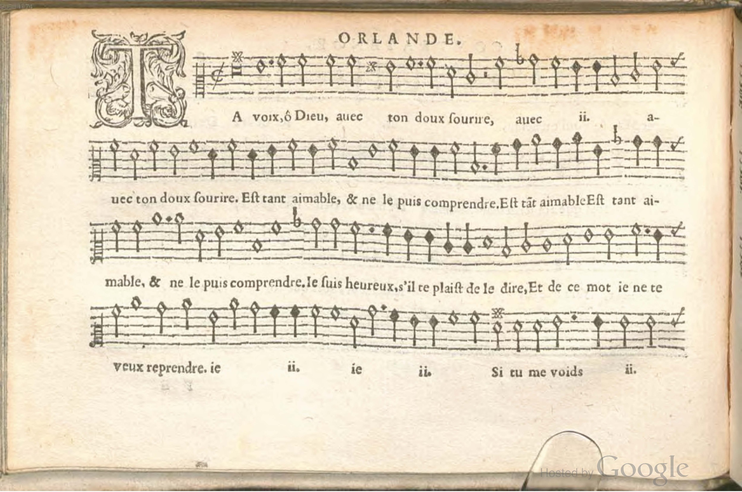1576 - [Pierre de Saint-André] - Trésor de musique d’Orlande de Lassus Contratenor - BSB Munich