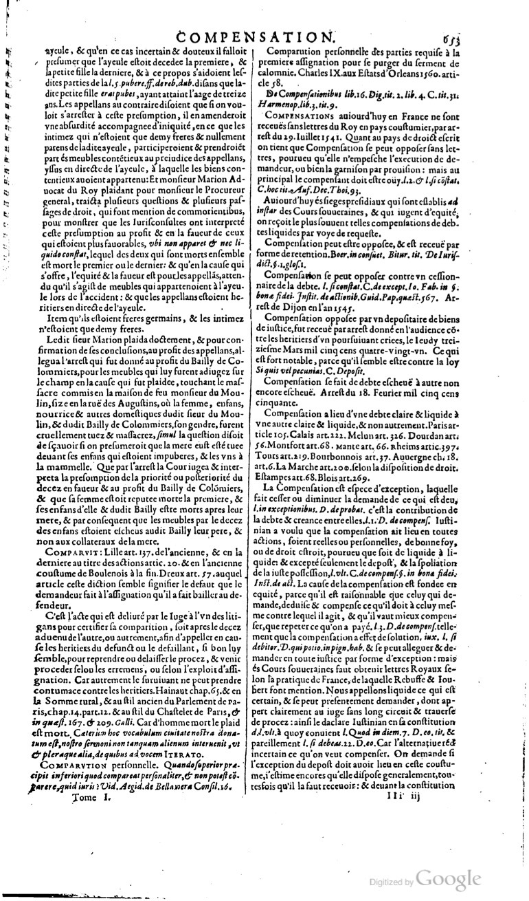 1629 - Veuve Nicolas Buon - Trésor du droit français (29620 T. 1) - BM Lyon