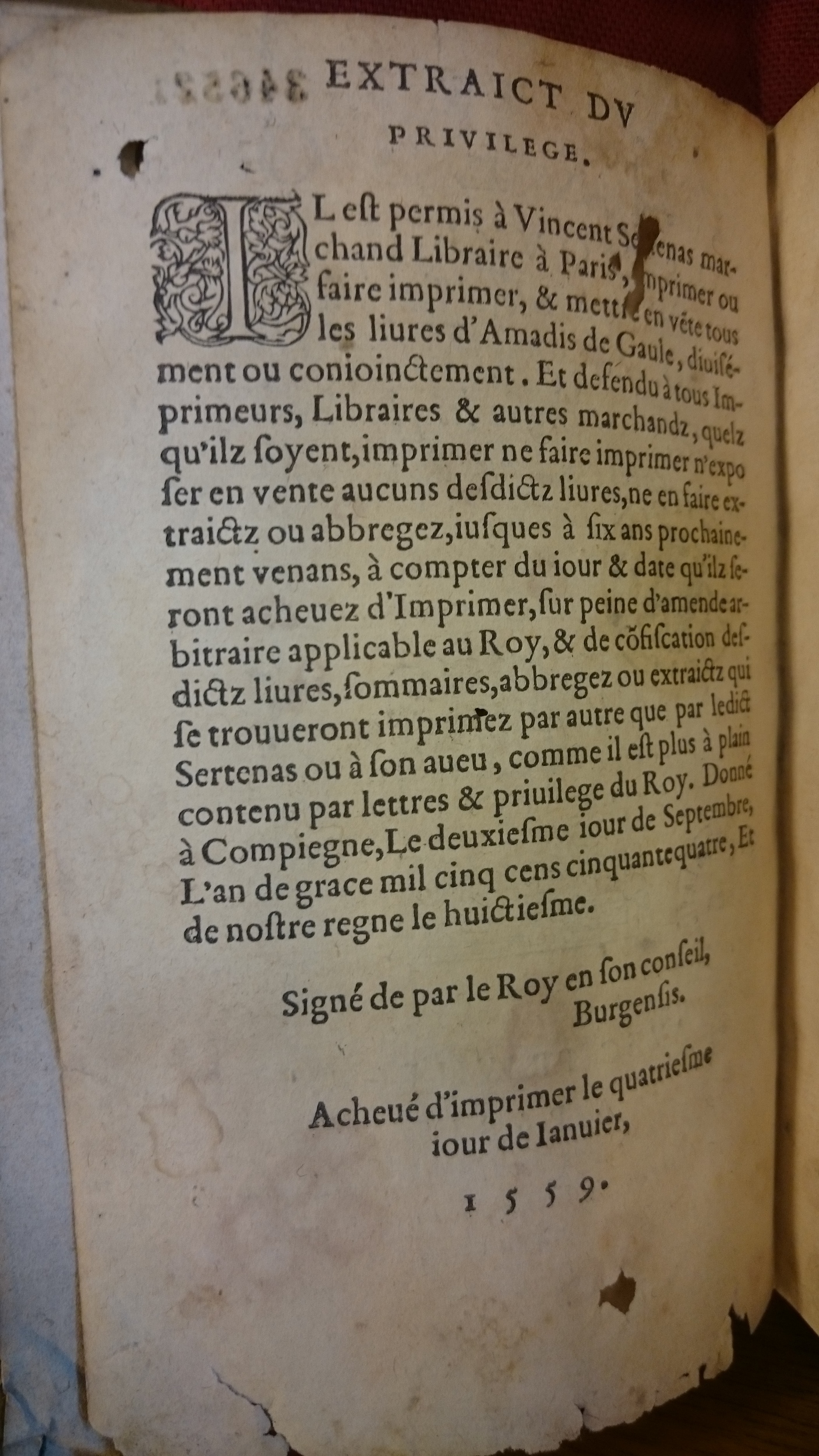 1559 - Jean Longis et Robert Le Mangnier - Trésor des Amadis - BM Lyon