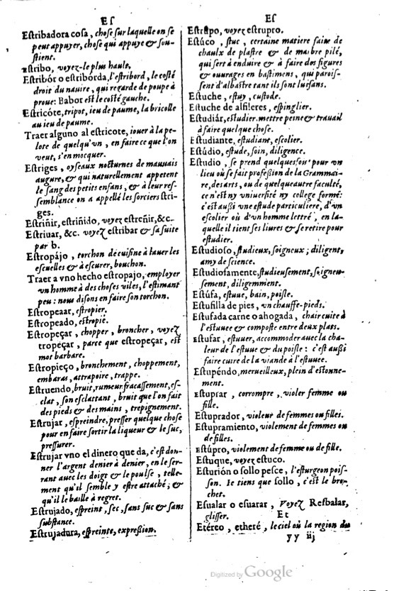 1621 - Adrian Tiffaine - Trésor des deux langues espagnole et française - BM Lyon