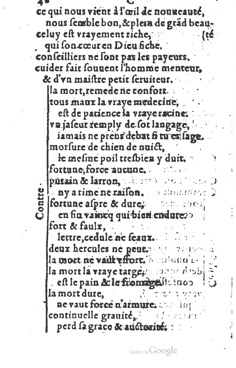1581 - Nicolas Bonfons  - Trésor des sentences dorées - Princeton