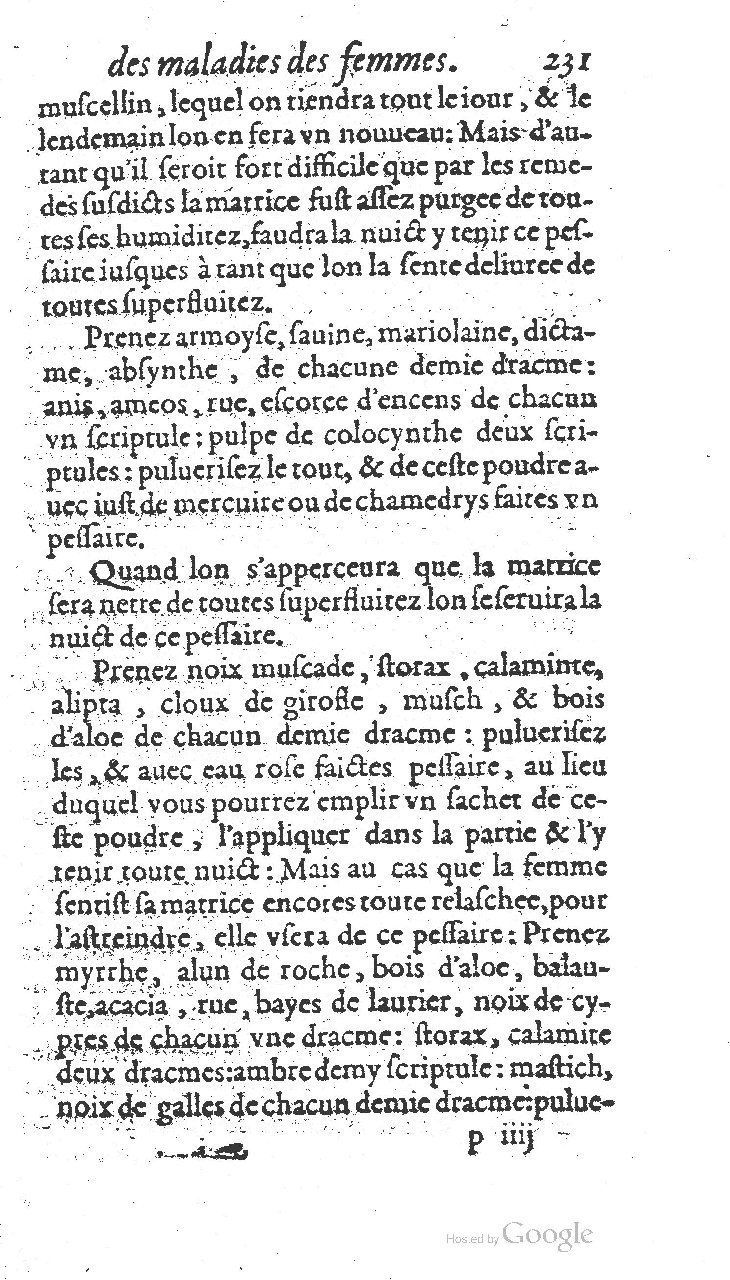1585 - Jacques du Puis - Trésor des remèdes secrets pour les maladies des femmes - BnF